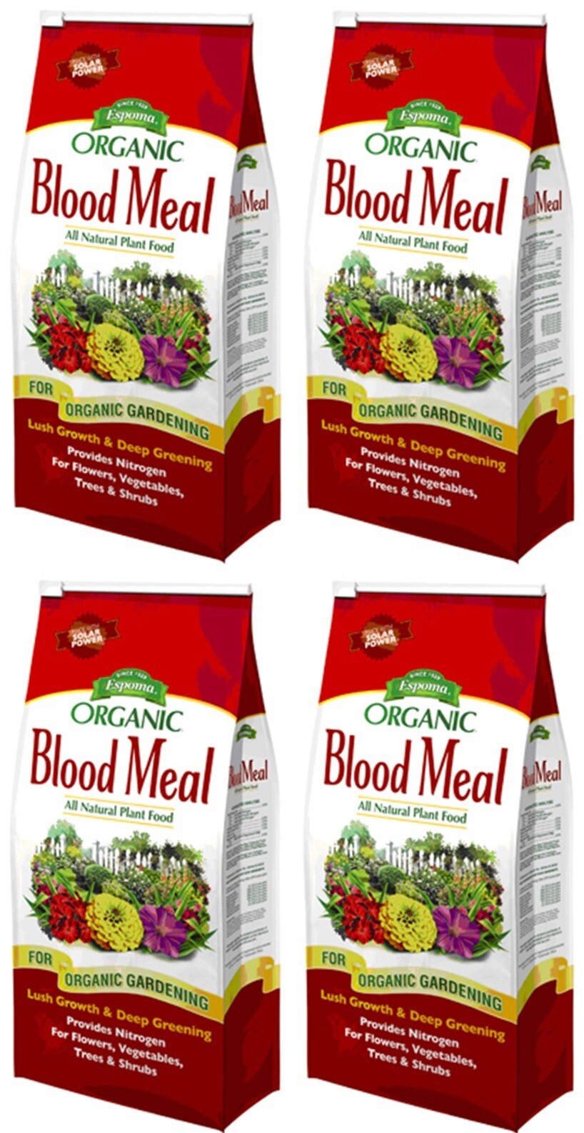Espoma DB3 Organic Blood Meal 12-0-0 Natural Plant Food Fertilizer – Pack of 4
