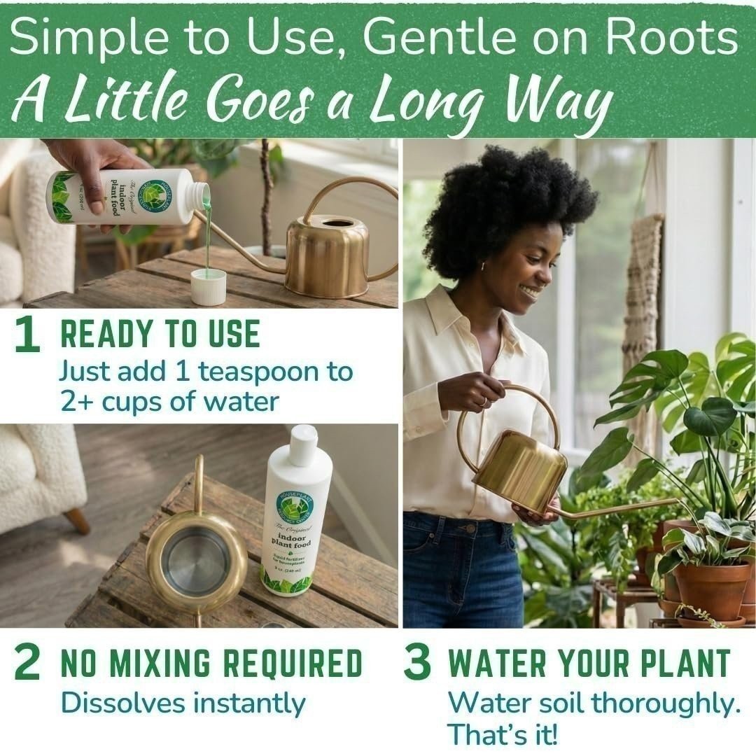Indoor Plant Food – Organic Liquid Fertilizer for Pothos, Monstera & More (8oz)