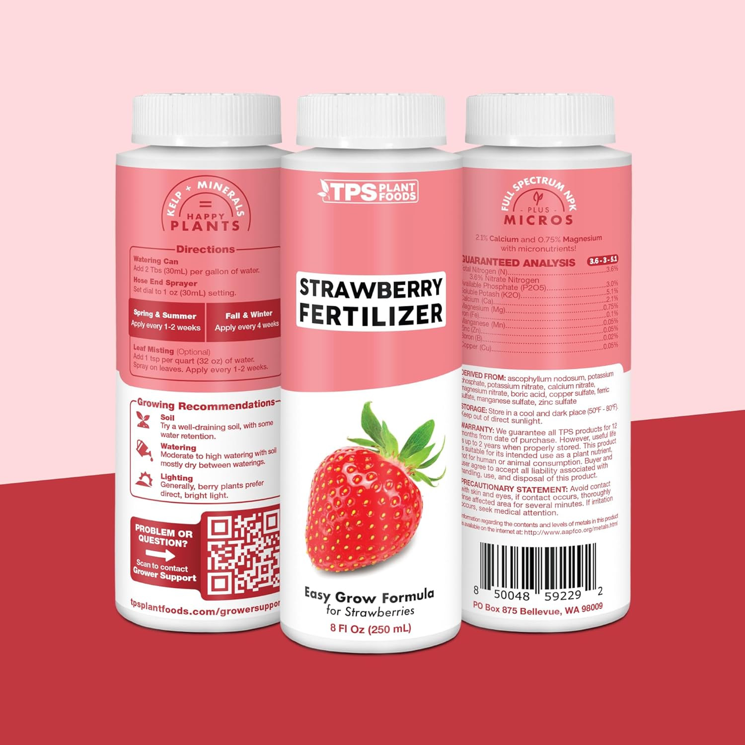 Strawberry Fertilizer – Liquid Plant Food for Better Flowering, Bigger Berries &
