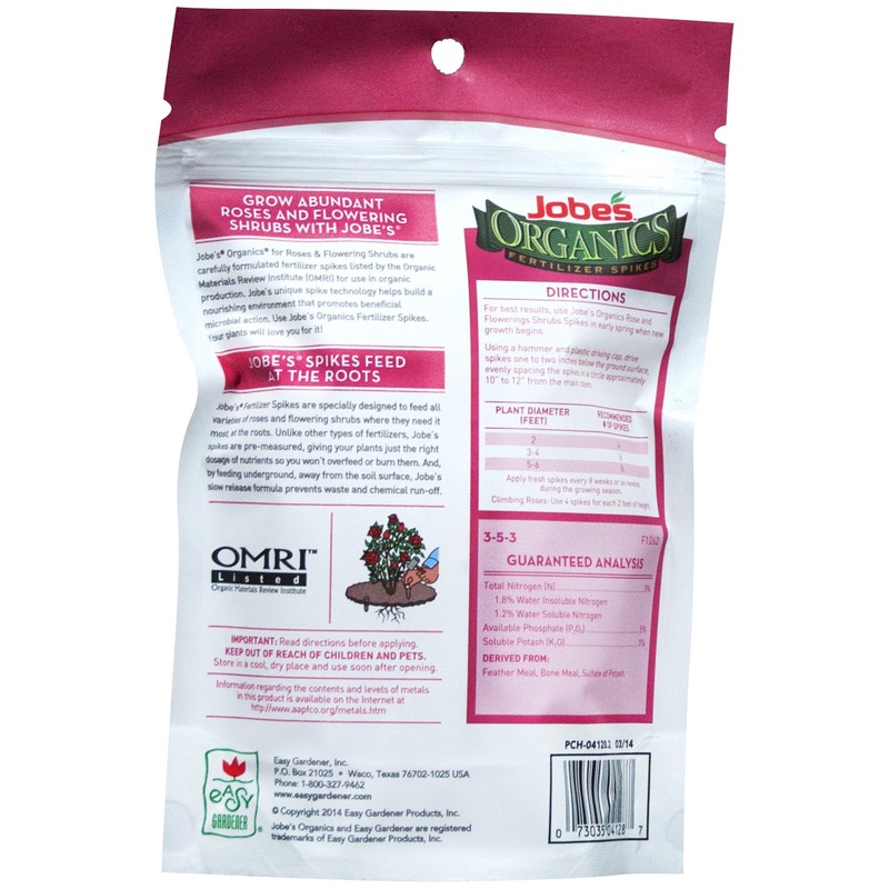 Jobe’s Organics Organic Spikes Roses Root Feeder 14.1 oz