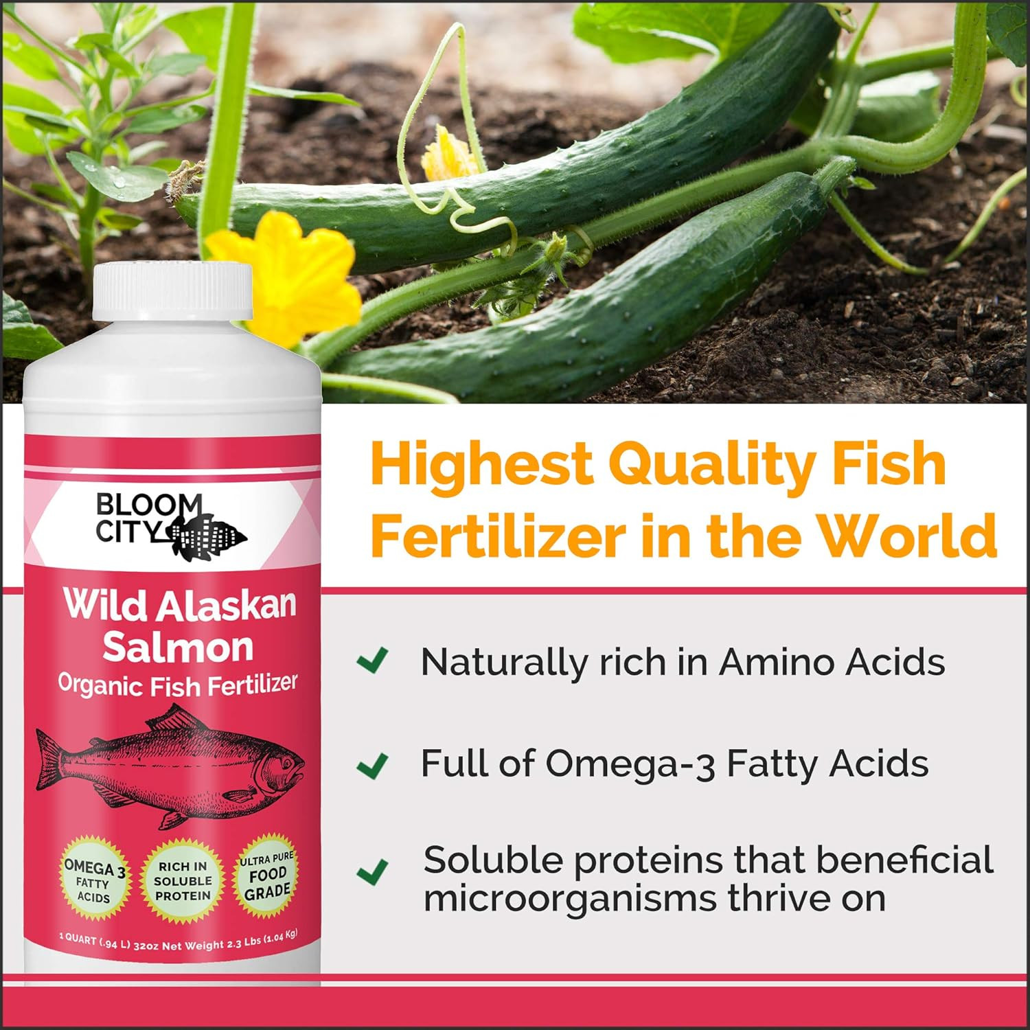 Organic Fish Fertilizer 8oz Liquid Plant Supplement for Roots Soil and Compost