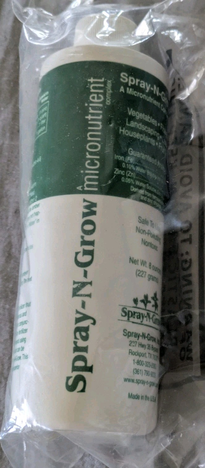 Spray N Grow Complete Kit 8oz Micronutrient Bottle Electric Sprayer NIB