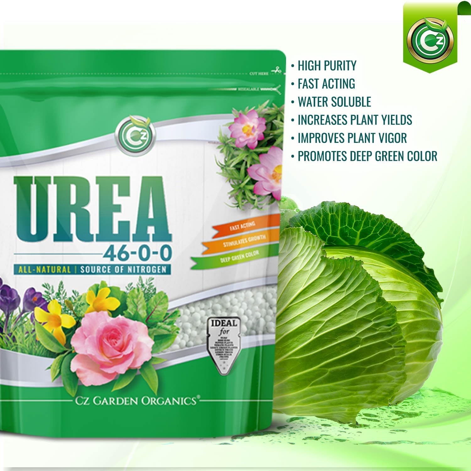 Urea Fertilizer 46-0-0 Made in USA Plant Food for Indoor/Outdoor Flowers & Ga…