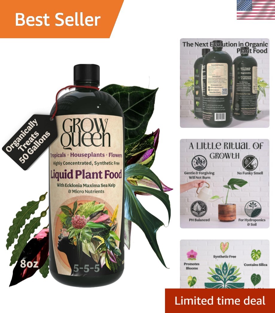 Organic Liquid Indoor Plant Food, Houseplant, Tropical & All-Purpose Indoor P…