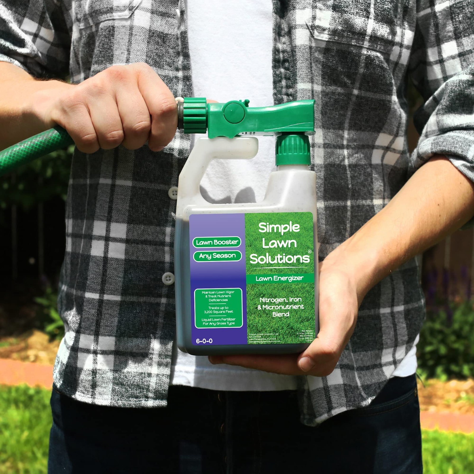 Commercial Grade Liquid Lawn Fertilizer Spray – Nitrogen & Iron for Deep Green G