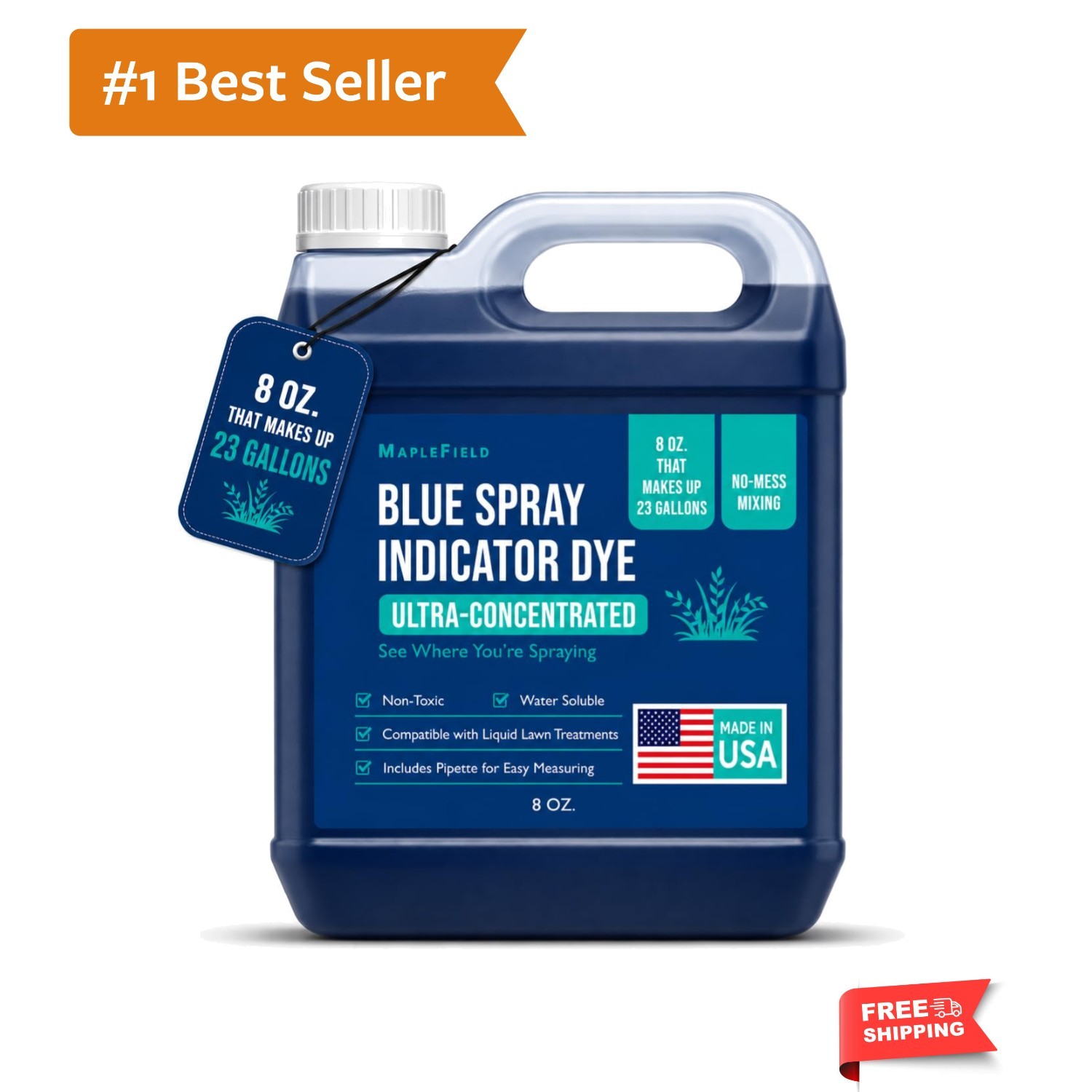 Blue Spray Indicator Dye – 8 oz Bottle with Pipette – Lawn Dye for Sprayers &…