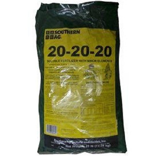 Southern Ag 20-20-20 Water Soluble Fertilizer with Minor Elements – 25 Lbs.