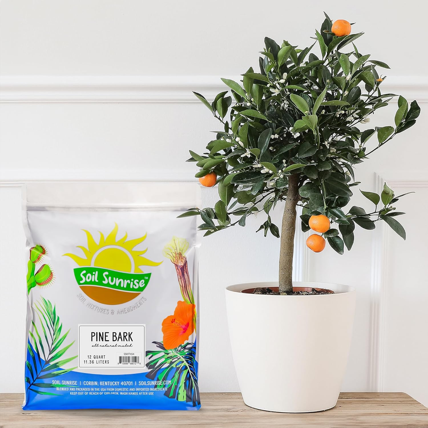 100% Natural Pine Bark Mulch Nuggets (12 Quarts) Small Chips for Indoor/Outdoor