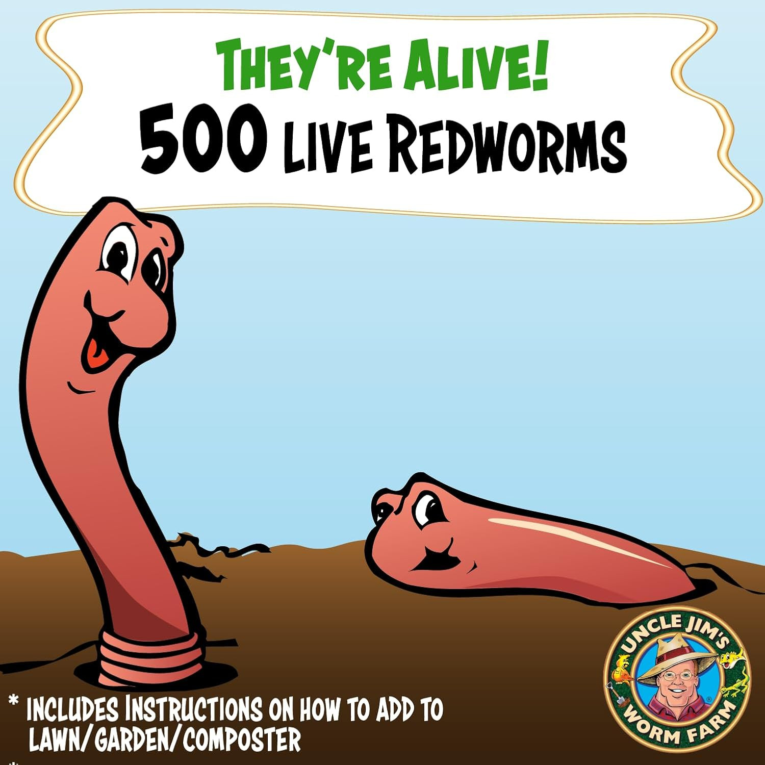 500 Count Red Wiggler Composting Worms Mix for Garden Soil or Fishing | Starter