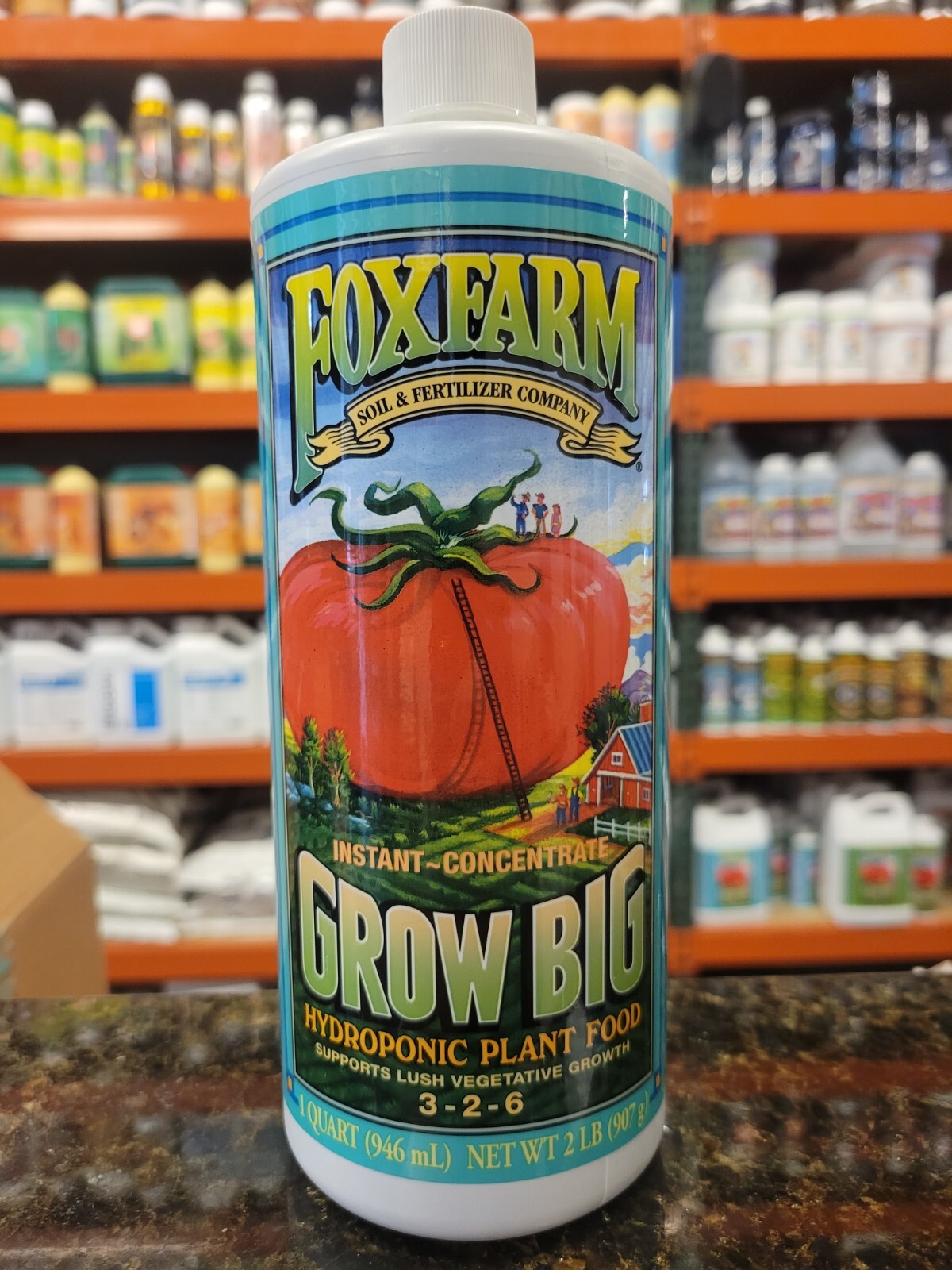 Fox Farm Grow Big Hydroponic – 1 Quart 3-2-6 Liquid Plant Food Supports Lush Veg