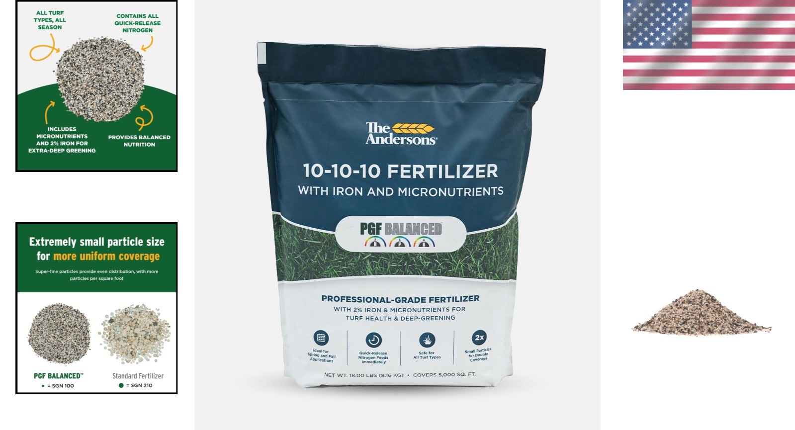 PGF 10-10-10 Fertilizer 5000 sq ft Lawn Garden, Micronutrients, Deep Green