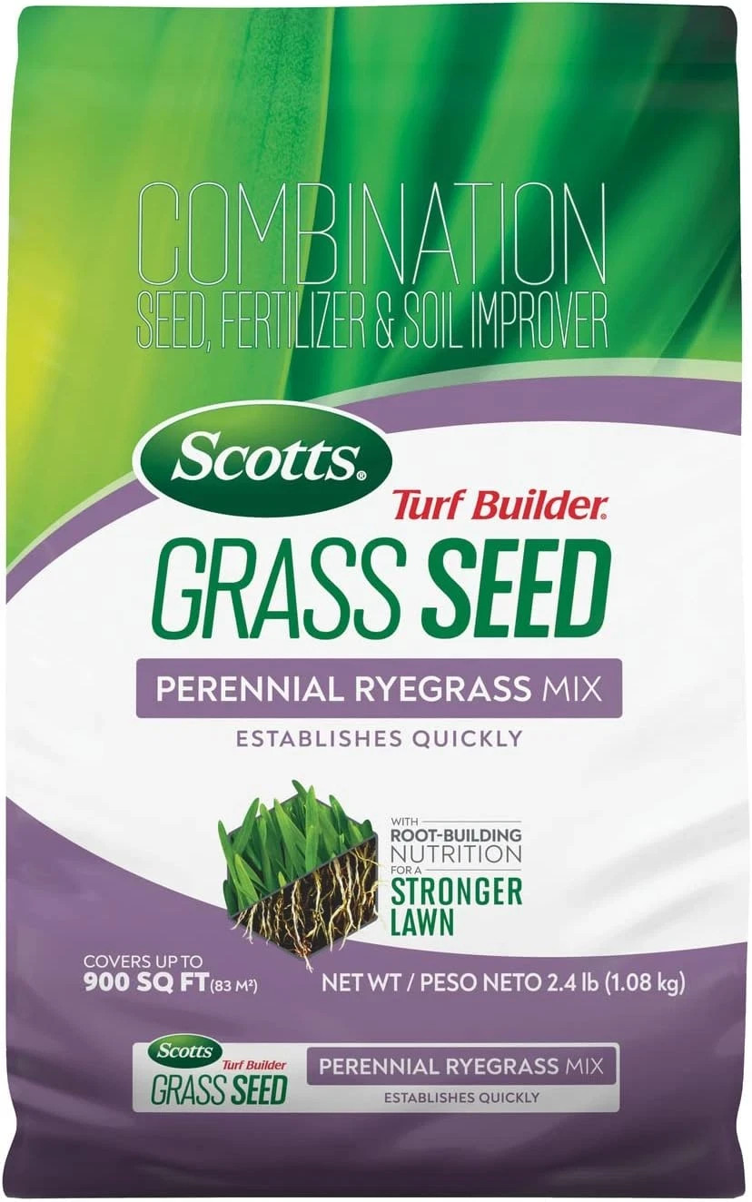Turf Builder Grass Seed Perennial Ryegrass Mix with Fertilizer and Soil Improver