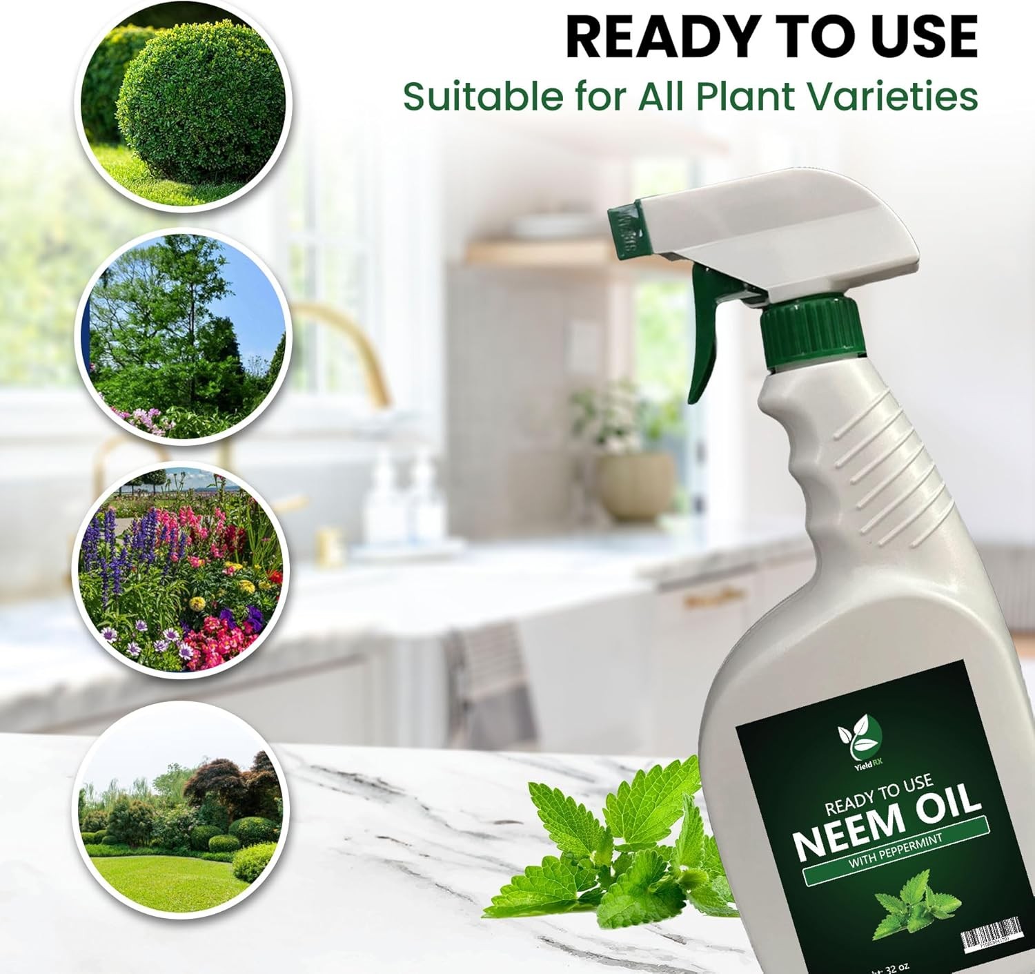 Yield RX Ready-to-Use 32oz Neem Oil Spray with Peppermint for Plants