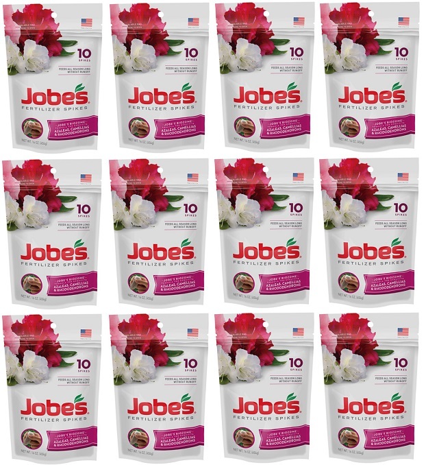 Jobes 04101 10 Pack Azalea Camellia Rhododendron Fertilizer Spikes – Quantity 12