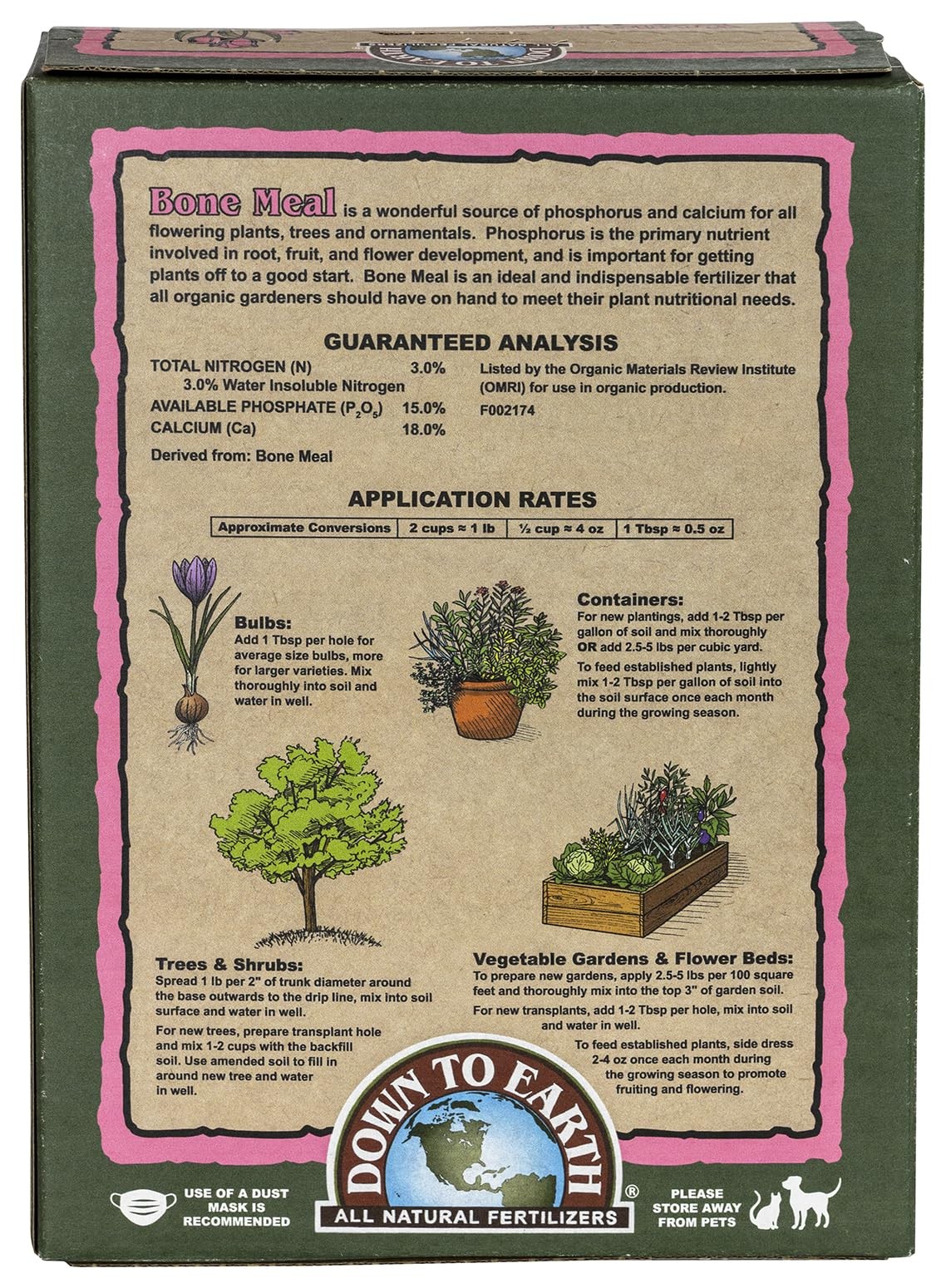 Organic Bone Meal – High Phosphorus Plant Food for Buds, Bulbs, Blooms, Flowe…