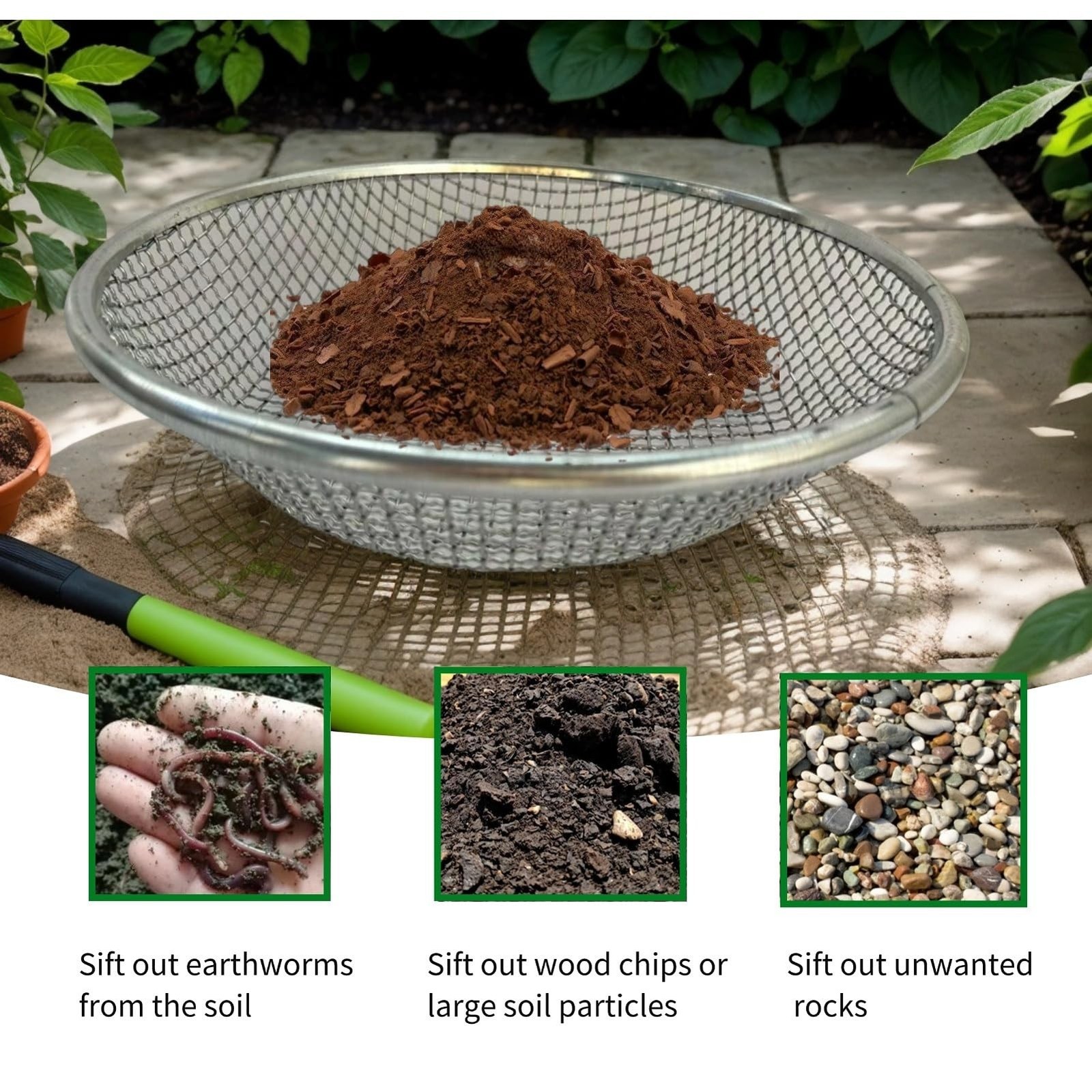 2PCS Soil Sifter for Gardening,Compost Sifter for 5 Gallon,Sieve for Compost,…