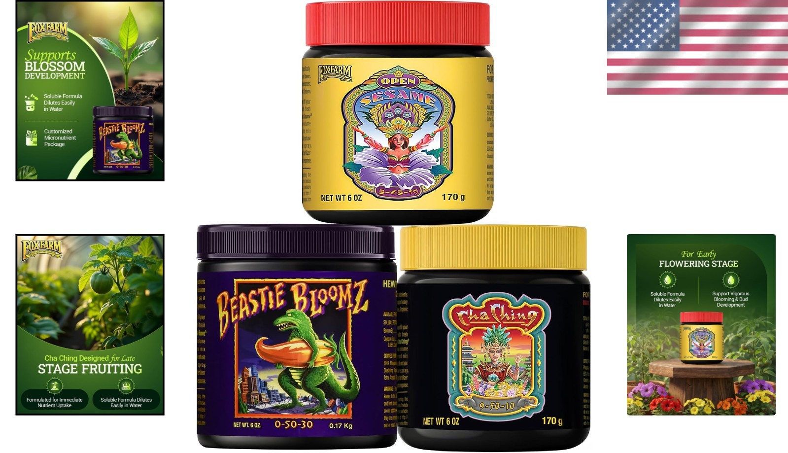 Plant Fertilizer Trio 18oz Open Sesame Beastie Bloomz Cha Ching Flowering