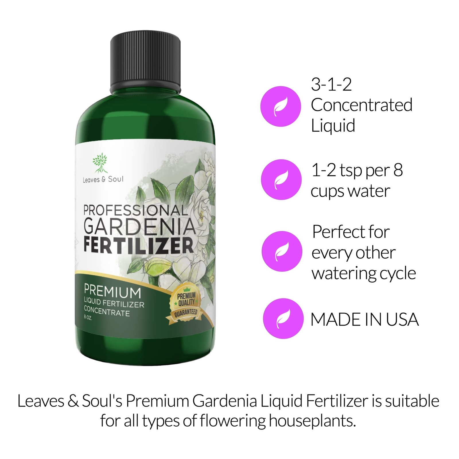 Liquid Gardenia Plant Fertilizer 3-1-2 – Flowering Plant Boost