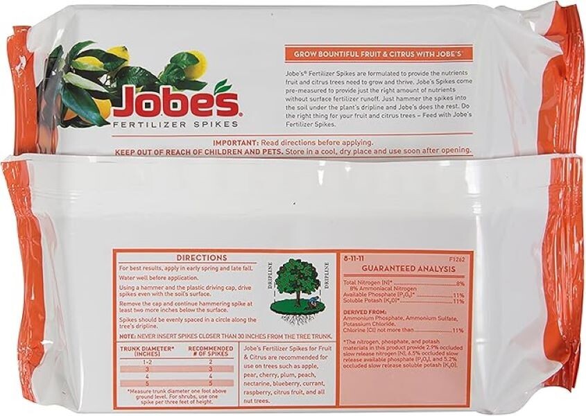 Jobe’s 01312 9-Count Pack of Fruit & Citrus Fertilizer Plant Food Spikes