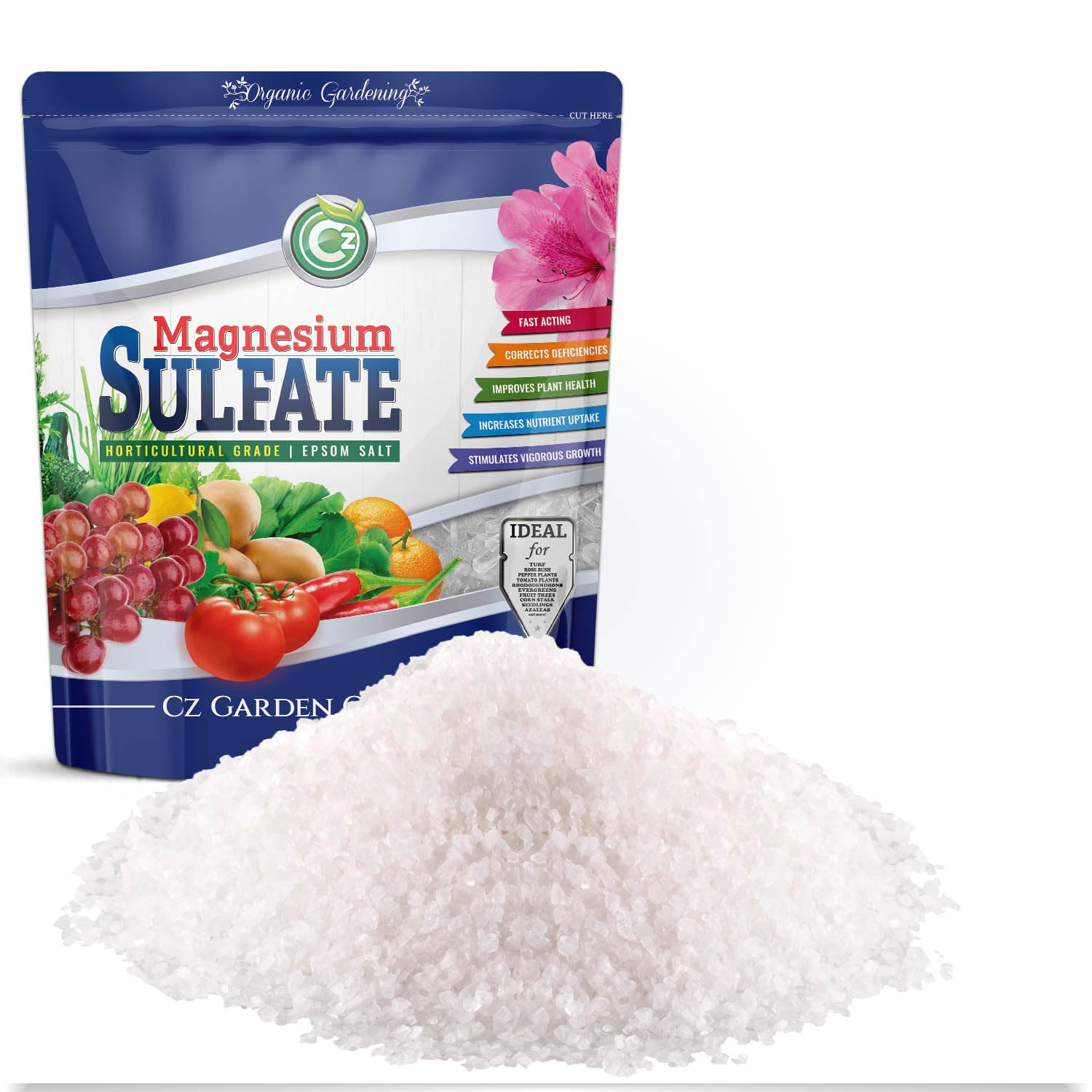 Magnesium Sulfate Epsom Salt 5LB – Made in USA – Plant Food Fertilizer for Hy…
