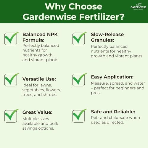 All-Purpose 10-10-10 Slow Release Granular Fertilizer for Vegetables, Flowers &