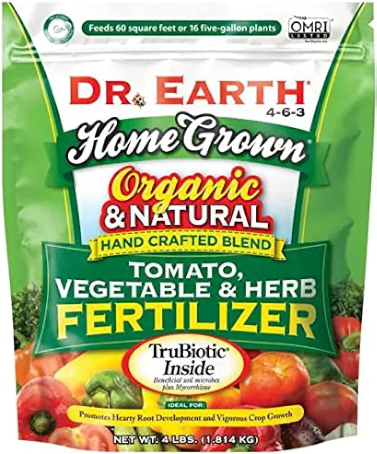 Dr Earth Home Grown Organic Tomato, Vegetable & Herb Fertilizer, 4Lb Exp. 3/28