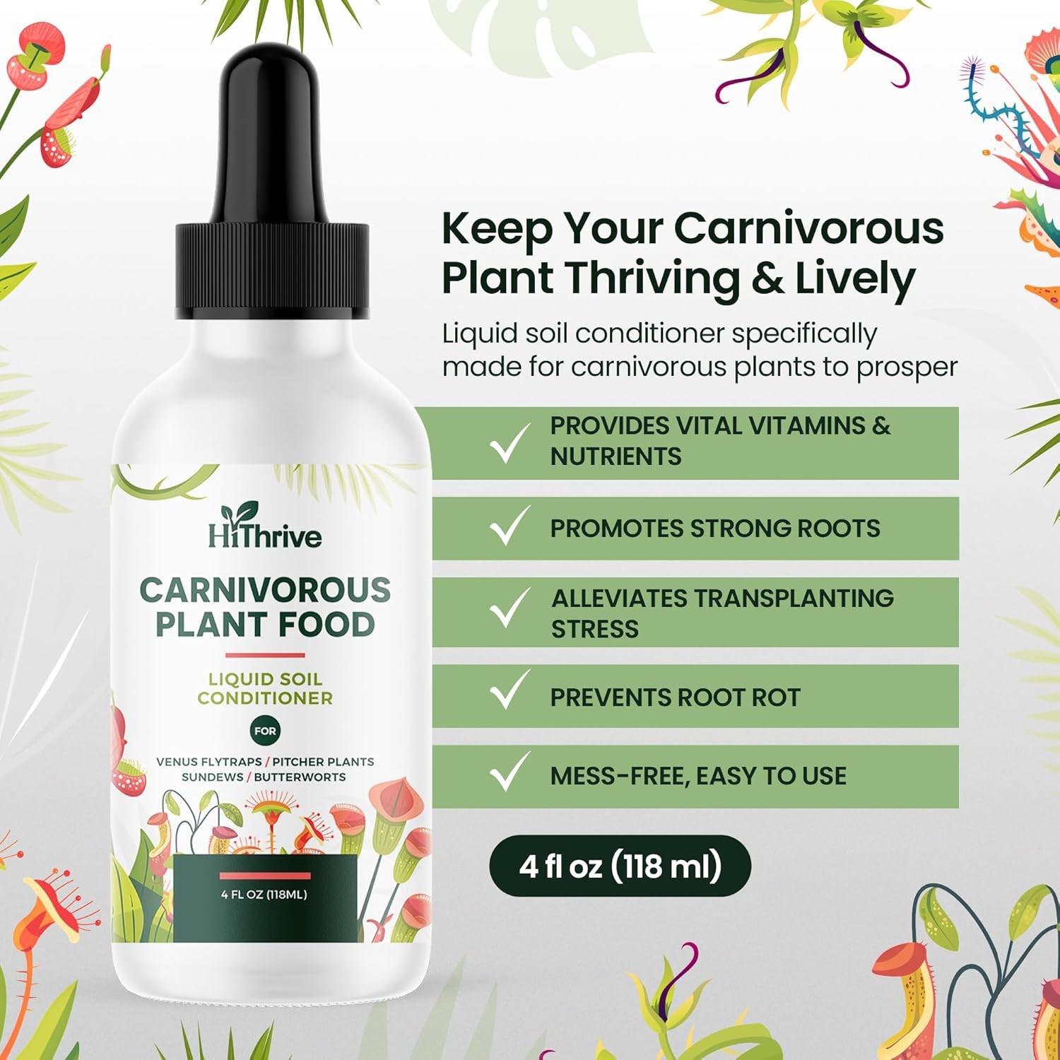 Venus Fly Trap Food, Tropical Plant Fertilizer for Carnivorous Plants, 4Oz | Fe