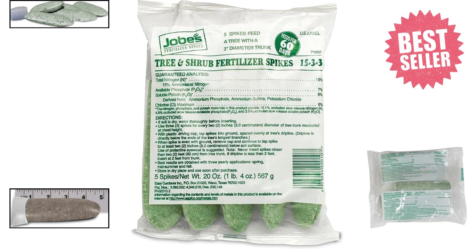 Jobe’s Slow Release Tree and Shrub Fertilizer Spikes, Easy Plant Care for Oak, M