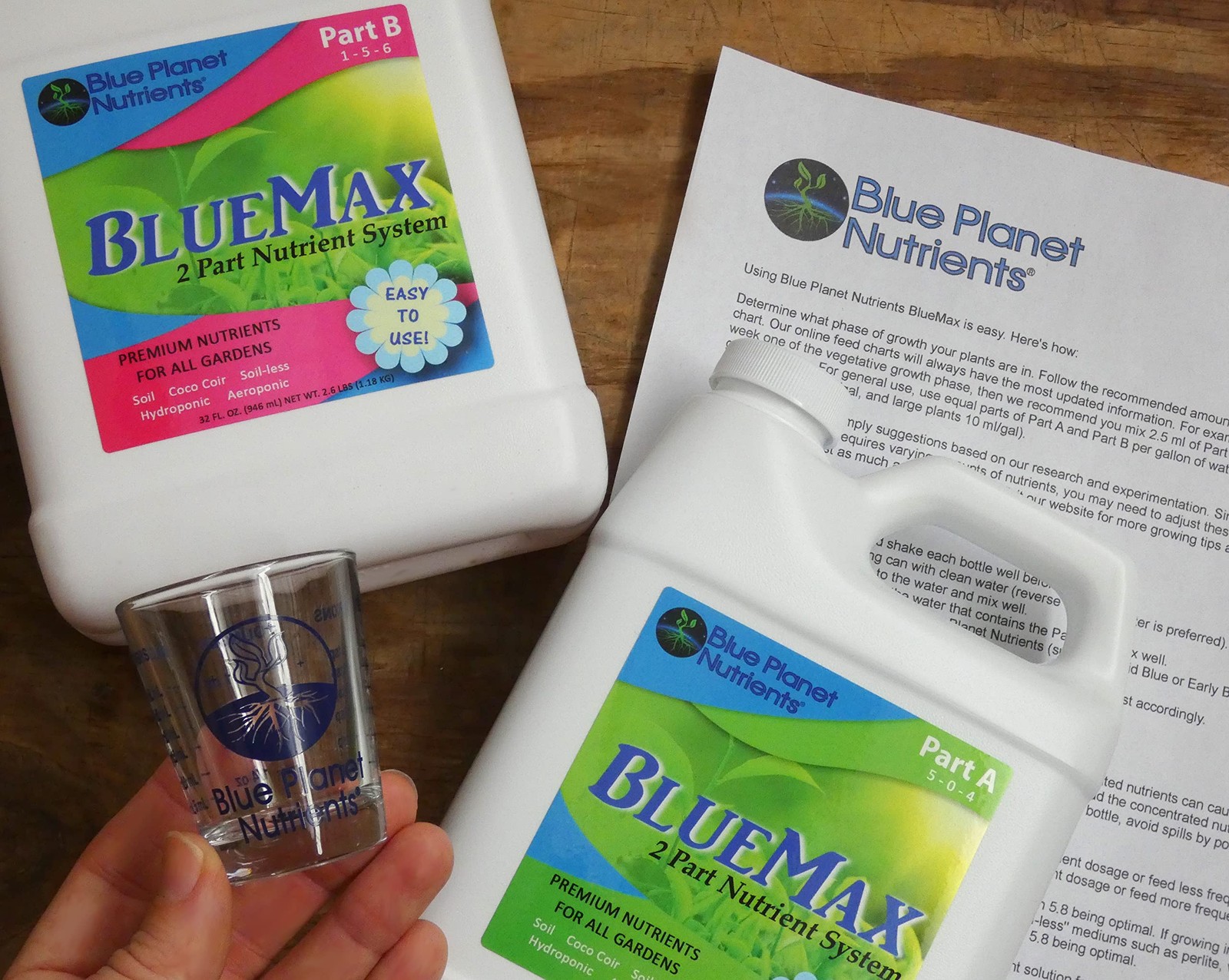BlueMax 2 Part Fertilizer (32 oz Jugs) Quart | Complete Plant Food Base Nutrient
