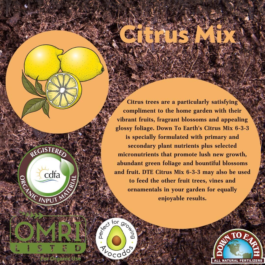 Down to Earth Organic Citrus Fertilizer Mix 6-3-3, 15 lb