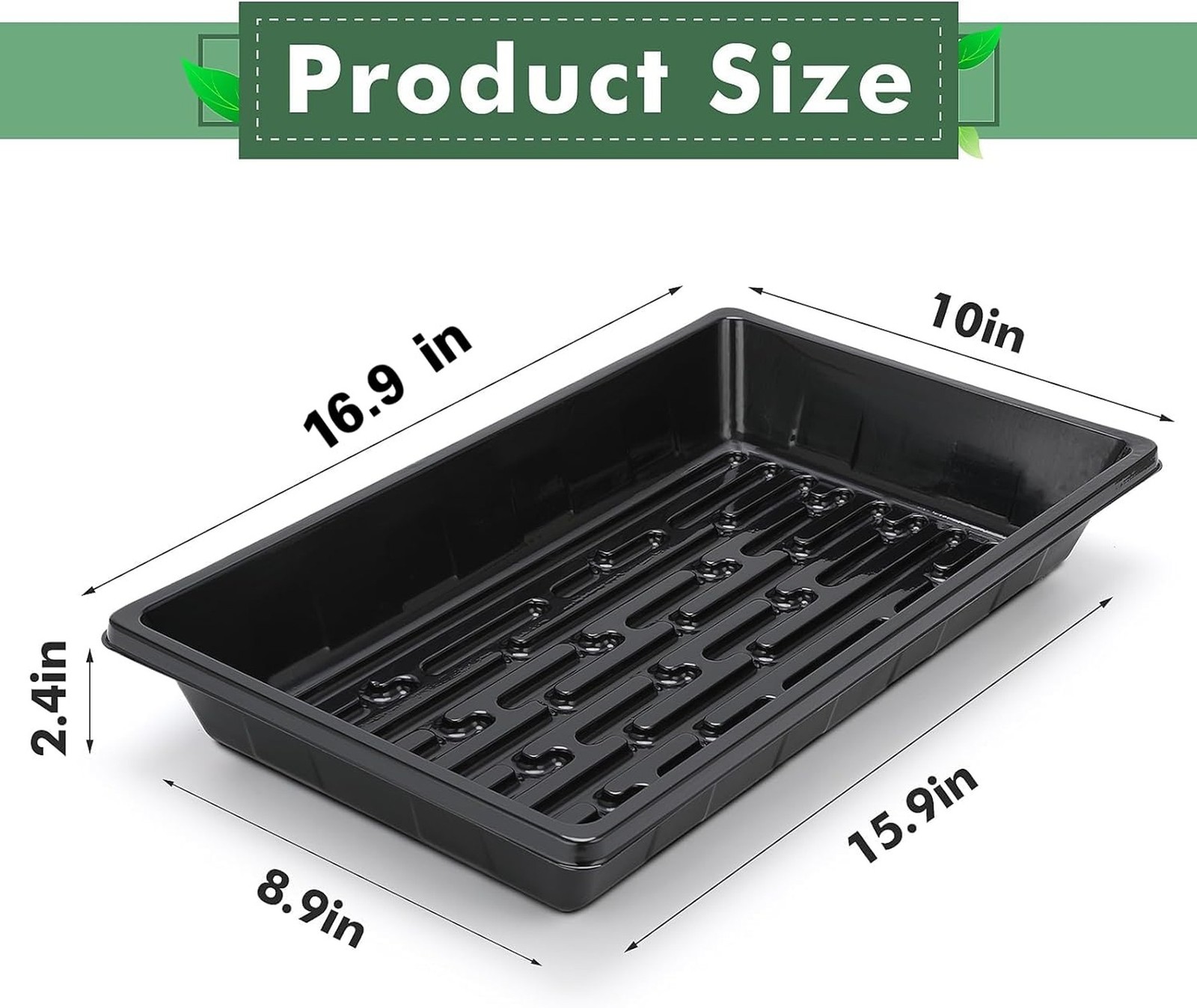 Sckee Upgraded 10 Pack Plant Growing Trays Seed Starting Tray Microgreens Gro…