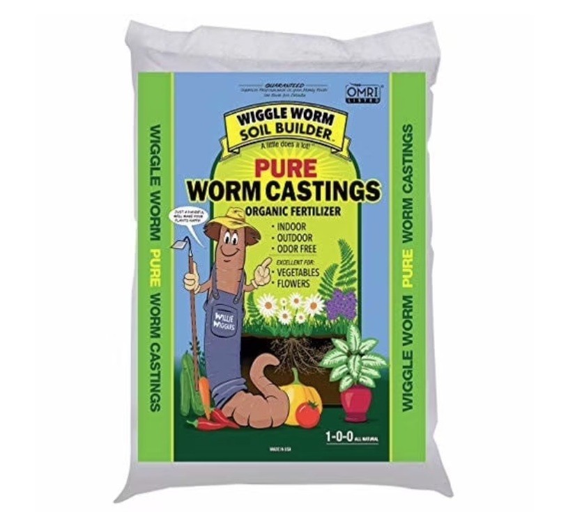 Wiggle Worm Pure Organic Worm Castings All-Natural Fertilizer (12 lbs) bag