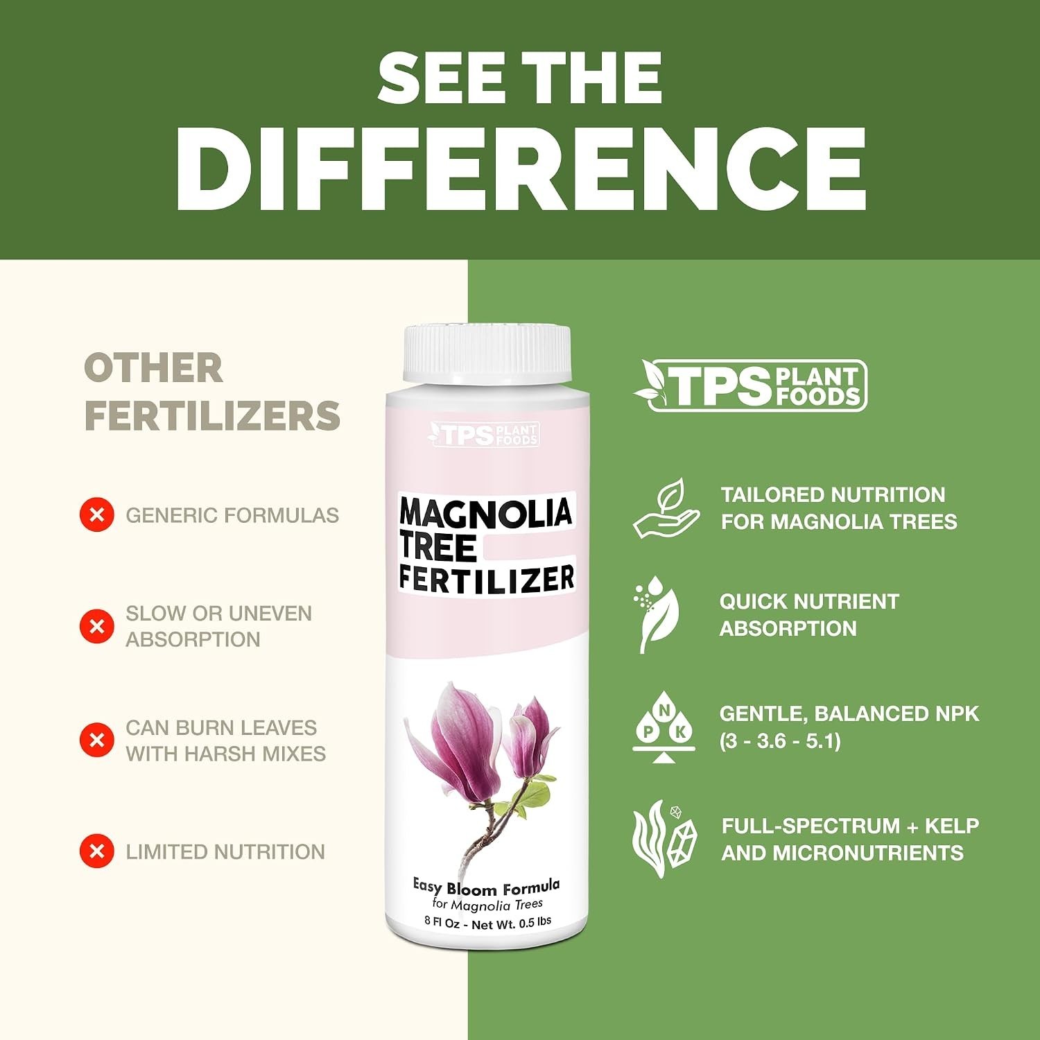 Magnolia Tree Fertilizer – Liquid Plant Food for More Blooms, Rich Green Leav…