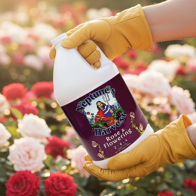 Rose Flowering Fertilizer (2-6-4) 1Gallon – Organic Liquid Rose Food forVibrant