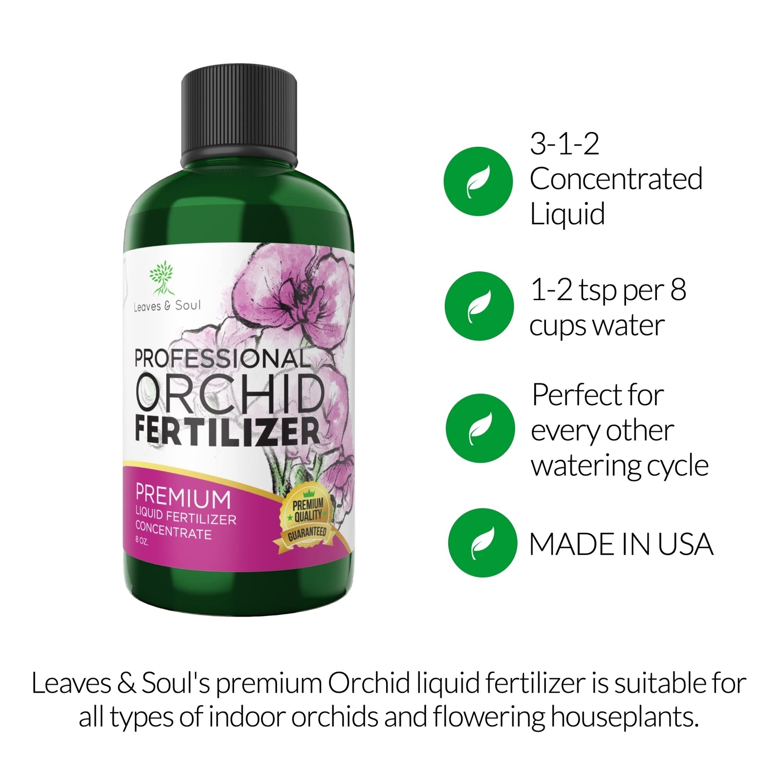 Professional Liquid Indoor Orchid Fertilizer | 3-1-2 Concentrate for Plants a…