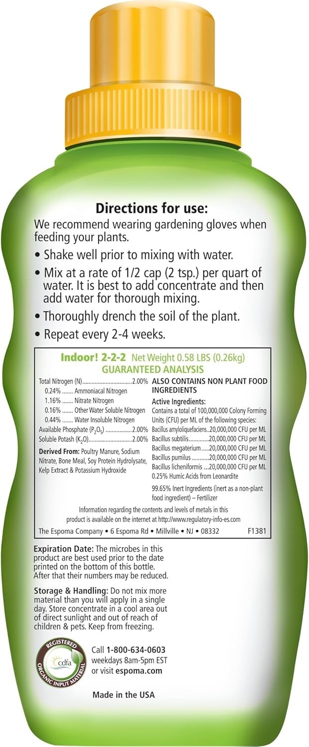 Organic 8 Oz Indoor Plant Food – Fast-Acting Fertilizer for All Plants