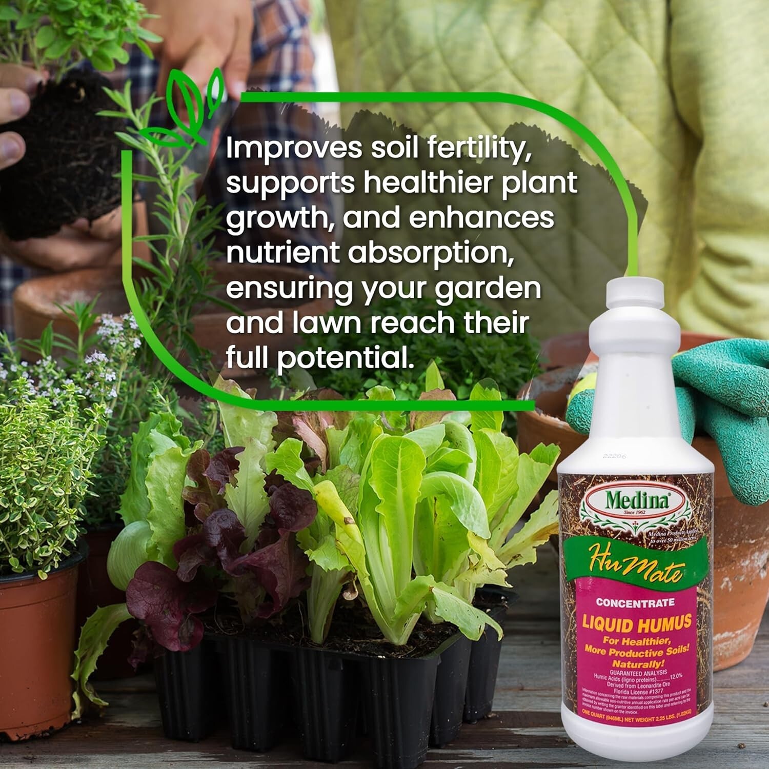 HuMate Liquid Humus – Humic Acid and Plant Nutrients 32 fl oz by Medina