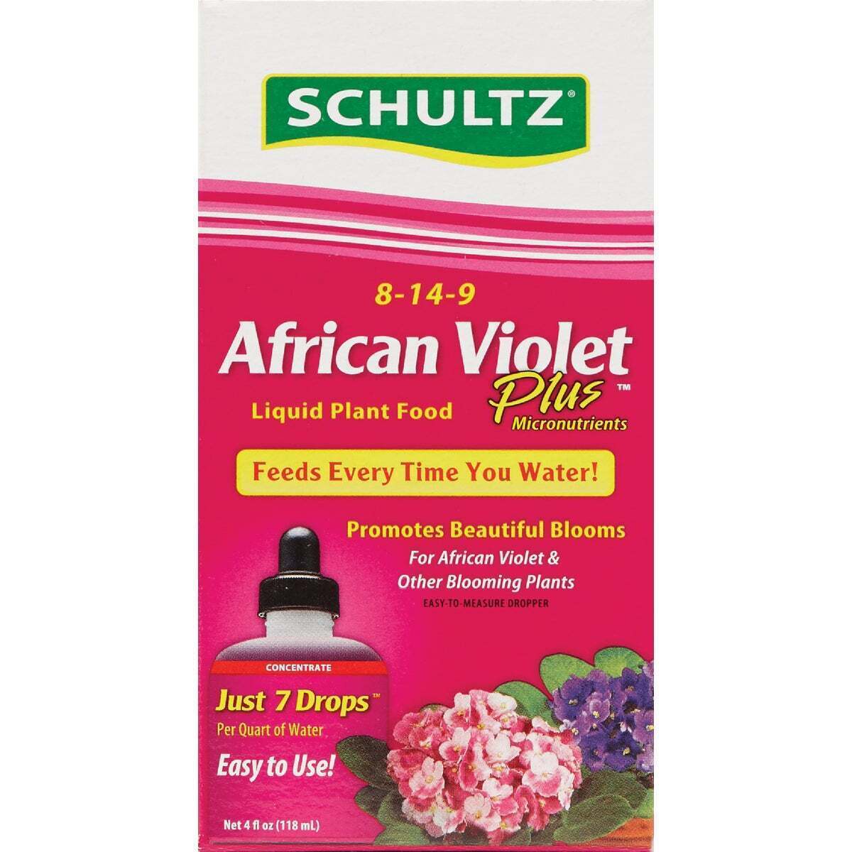 Schultz SPF44900 African Violet Plus Liquid Plant Food Fertilizer 4 ounce