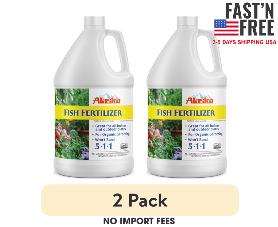 (2 pack) Alaska Fish Fertilizer 5-1-1 Plant Food, 1 gal