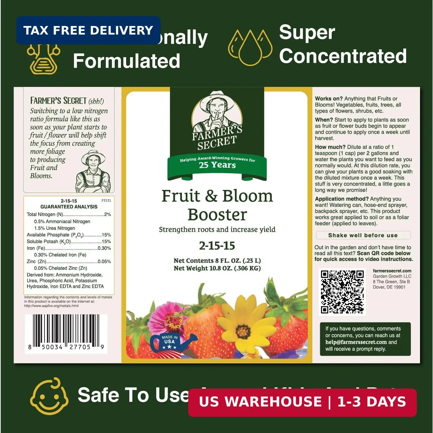 Farmer’S Secret Fruit & Bloom Booster Fertilizer (16Oz) – Super Concentrated….