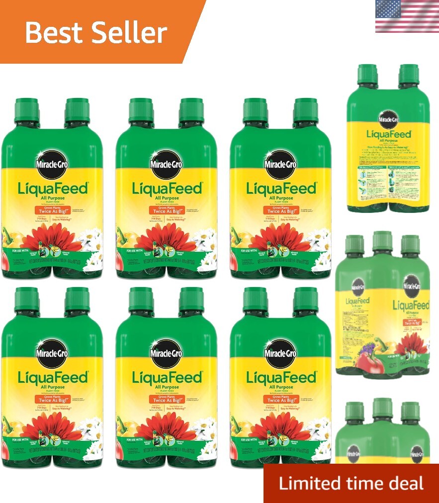 LiquaFeed All Purpose Plant Food Refills, Plant Fertilizer, 16 fl. oz., 4 Bot…