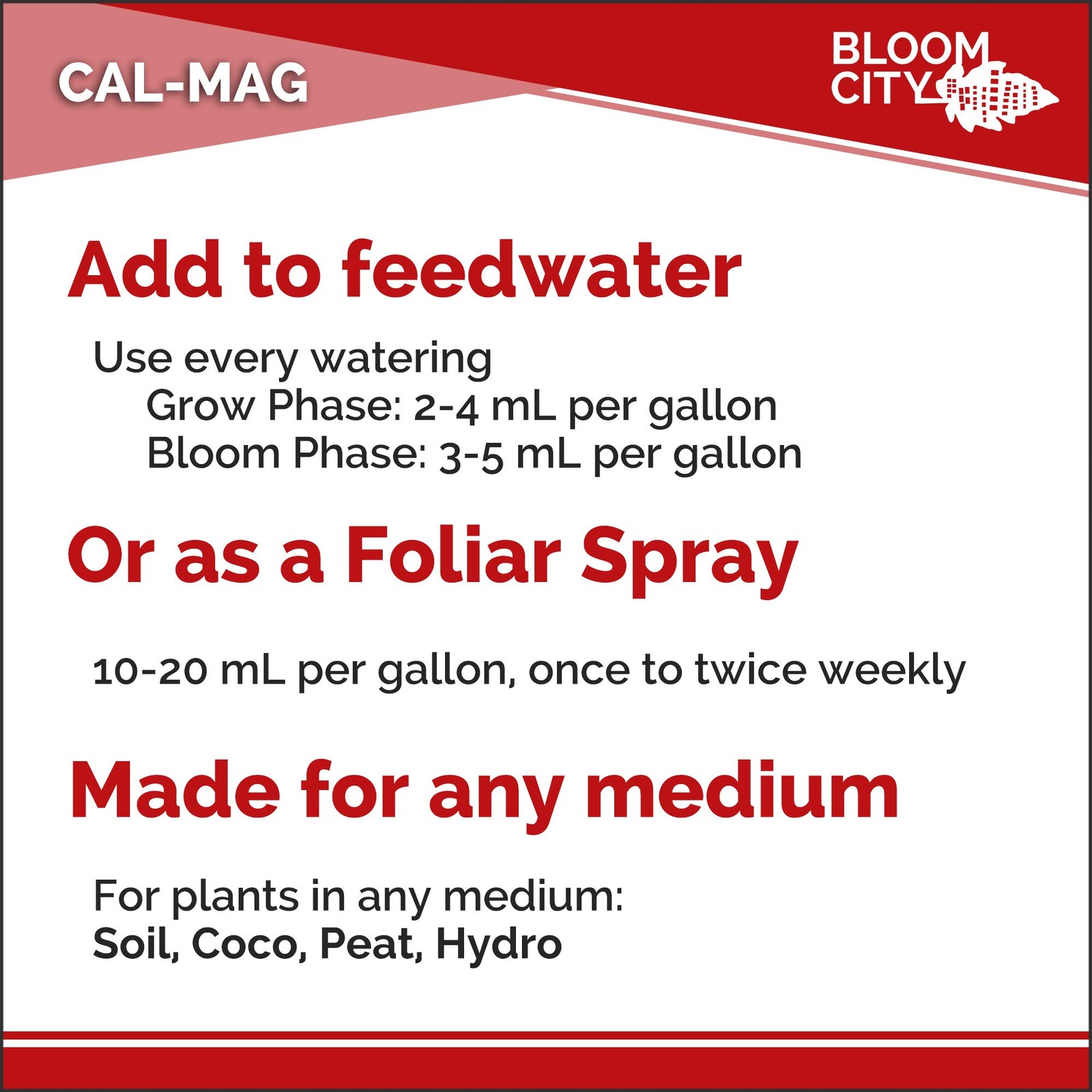 Cal Mag Fertilizer 32 oz Nutrient Formula for Strong Plants Indoor Outdoor Use