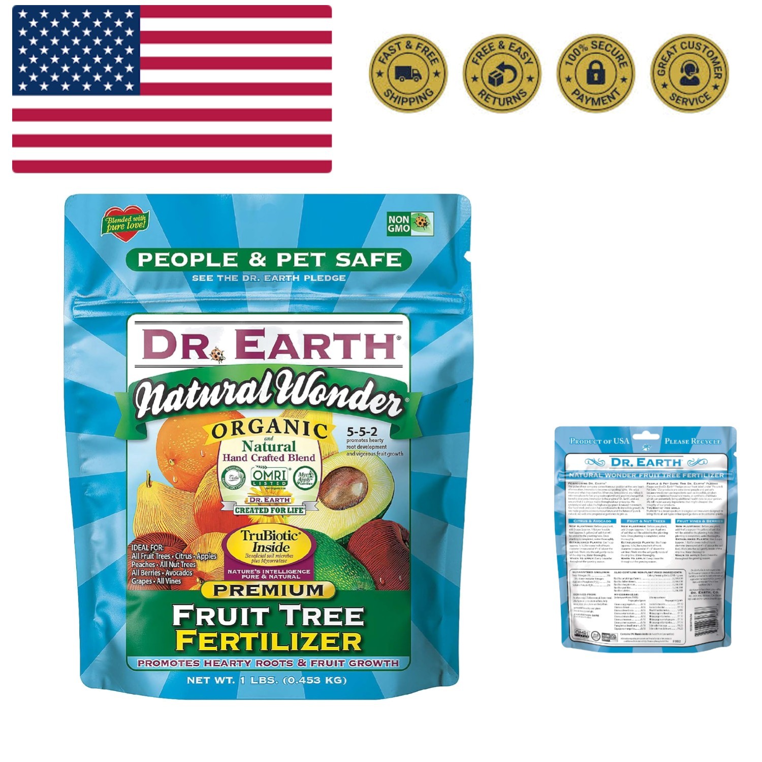Organic & Natural MINI Natural Wonder Fruit Tree Fertilizer 1 lbs
