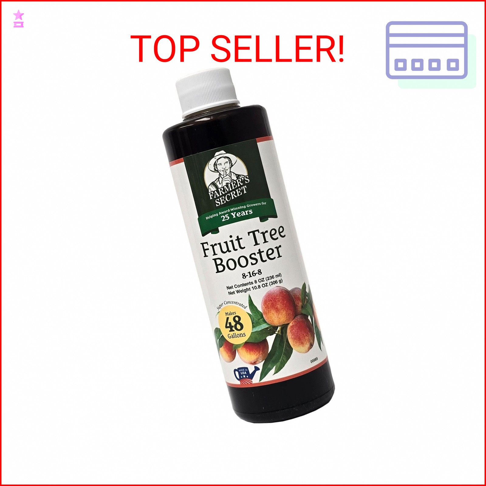 Farmer’s Secret Fruit Tree Booster Fertilizer (8oz) – Super Concentrated and Pho