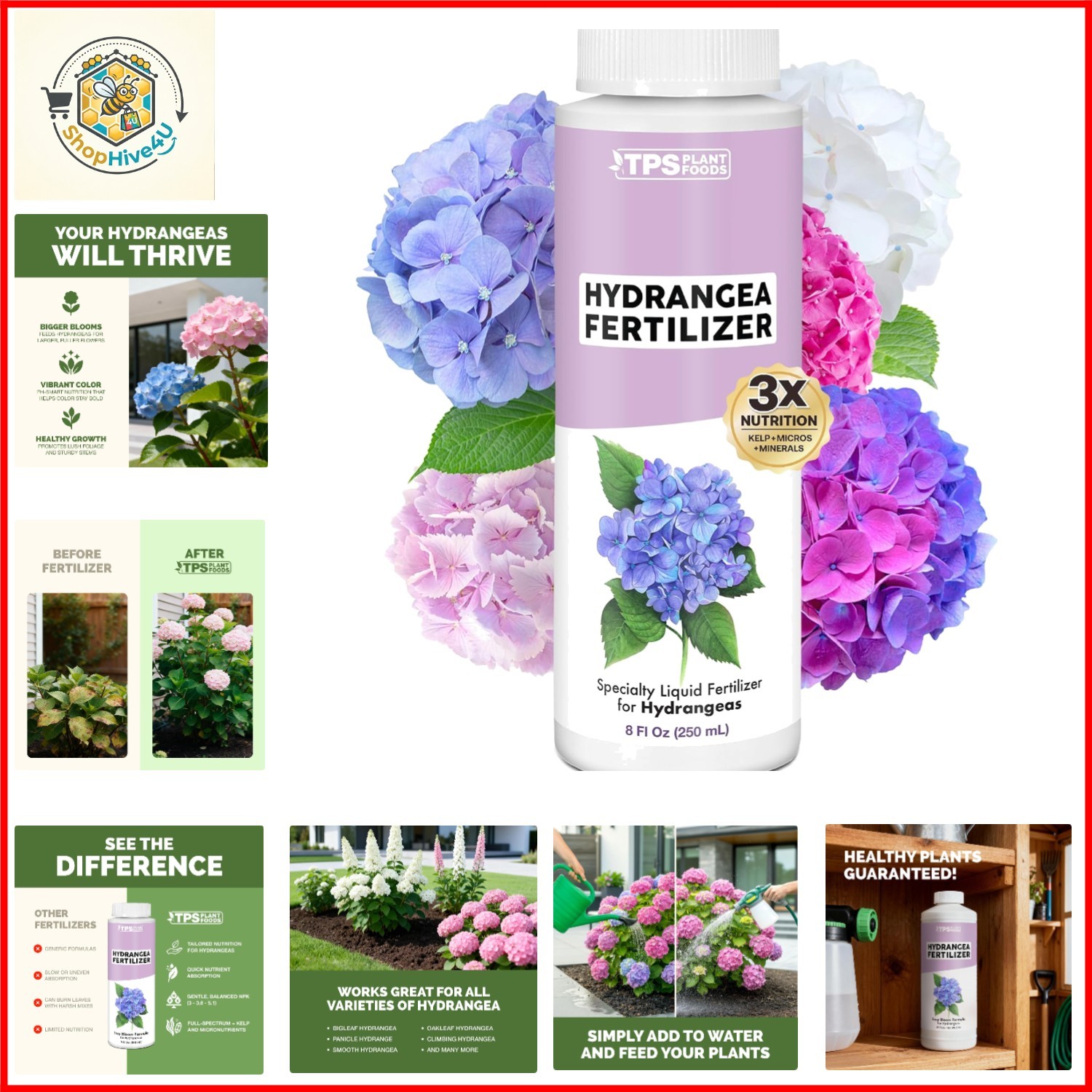 Hydrangea Fertilizer – Liquid Plant Food for Bigger Blooms, 8 oz | Boosts Vib…