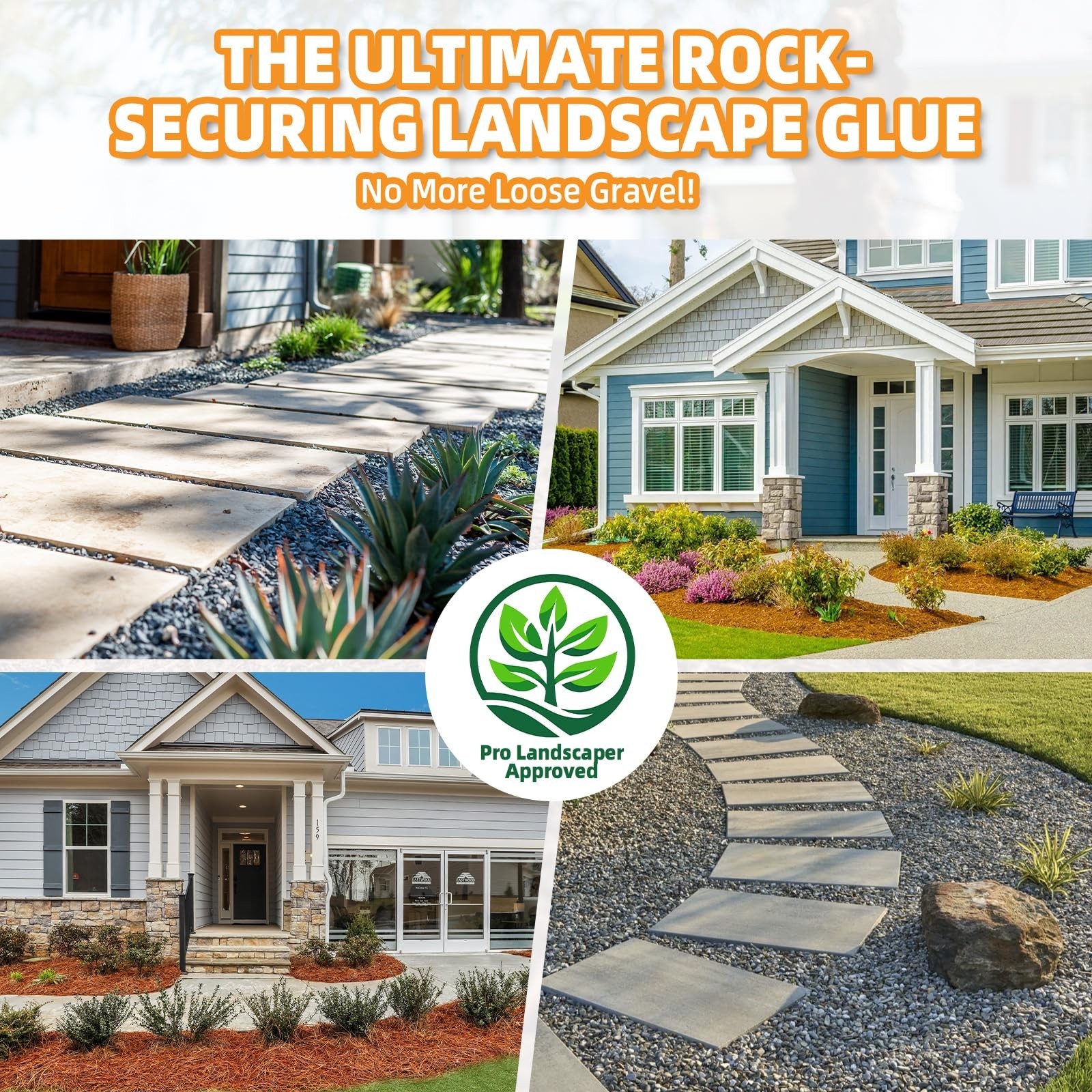 Rock Glue for Landscaping with Sprayer 27oz, Ready-to-Use Mulch & Gravel Bind…
