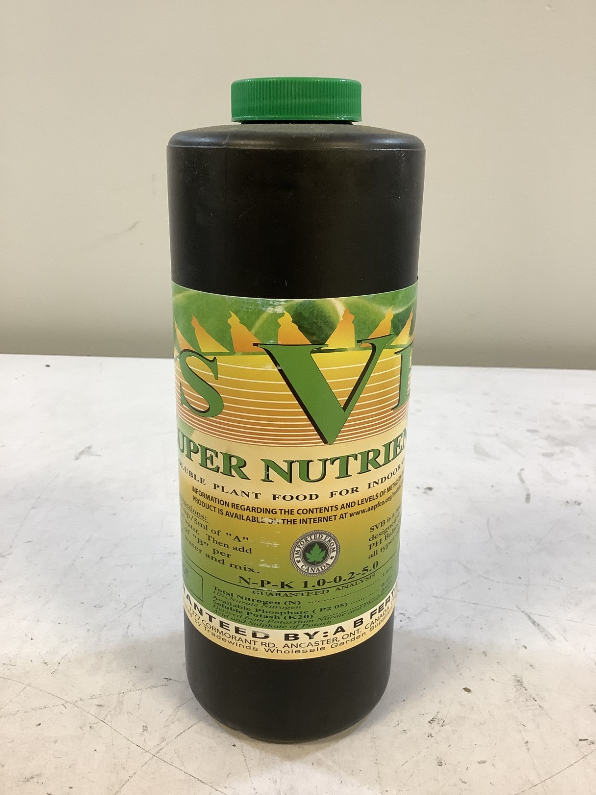 AB Fertilizer Inc Super Nutrients SVB Vegetative Liquid Fertilizer “H4B”