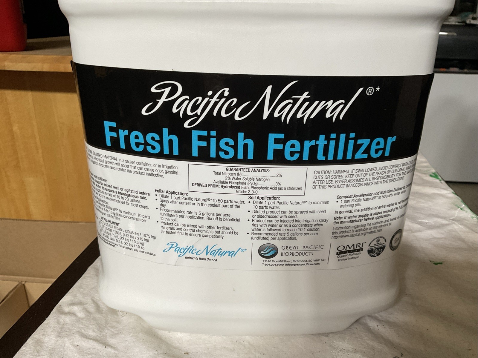 Pacific Natural Fresh Fish Fertilizer 2.5 Gallon
