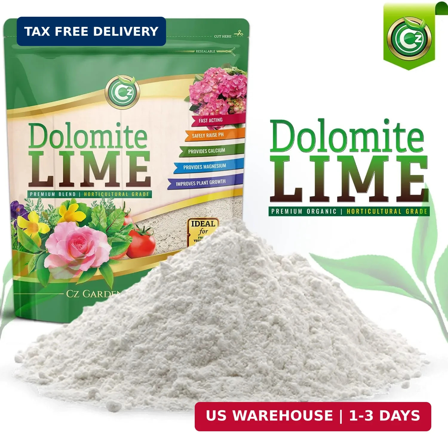 Organic Dolomite Lime 5LB – Made in USA Cz Garden Organics