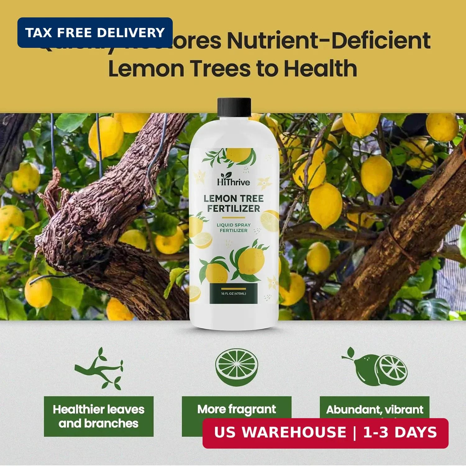 16oz Lemon Tree Fertilizer – Makes 16 Gallons of 2-in-1 Liquid Fertilizer, 4-3-6